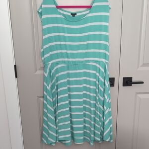 Torrid Mint Green and White Striped Dress